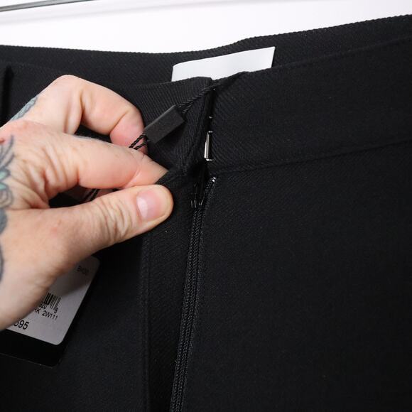 ST JOHN NEW High Rise Zipped Pocket Trousers Tapered Ponte Knit BlackWomen's 12 - Picture 3 of 9